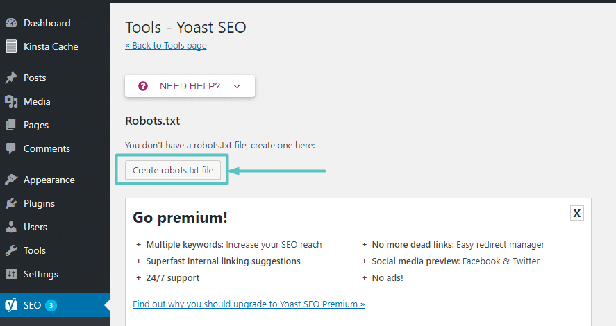 Cómo crear robots.txt en yoast