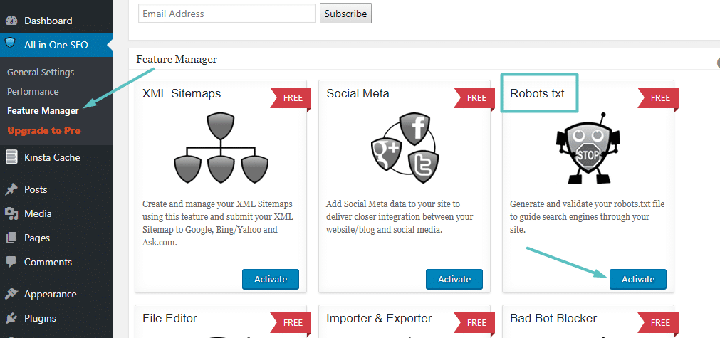 Cómo crear Robots.txt en All In One SEO